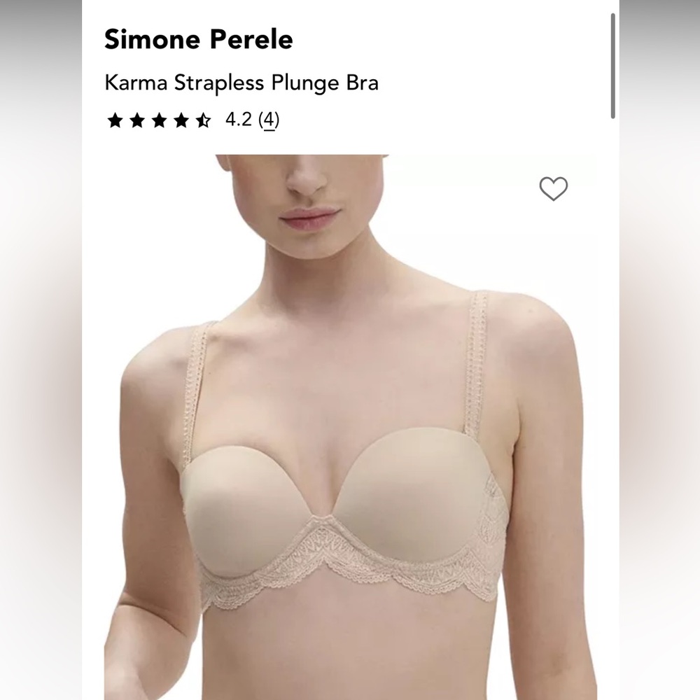 Simone Perele Karma Strapless Plunge Bra - Beige size 32C